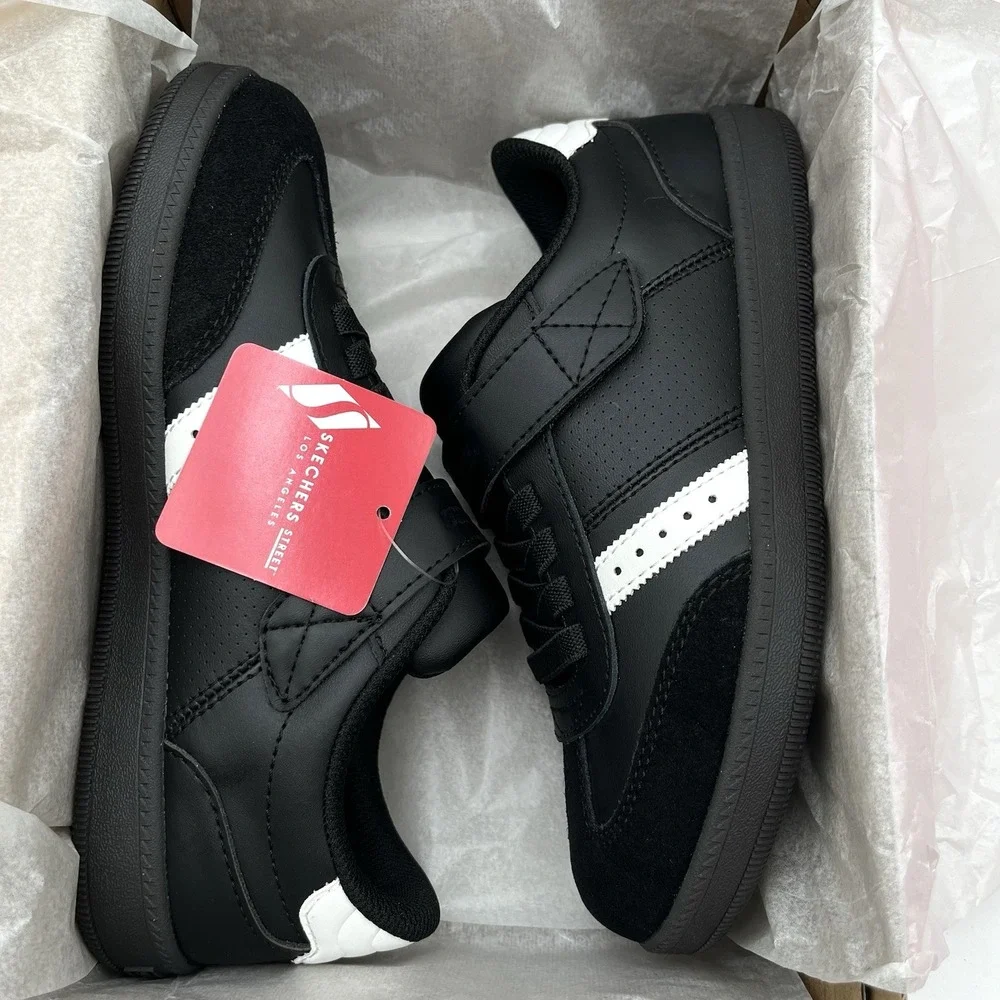 Skechers Zinger‎ Street Youth Boys Athletic Slip-on Shoes Size 3 Black White